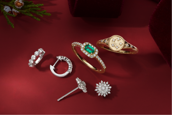 A collection of holiday jewelry