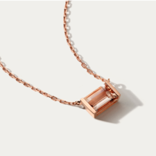 A peach morganite necklace