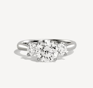 Isolde Diamond Three-Stone Engagement Ring in 14k White Gold