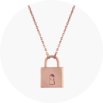 A rose gold lock necklace
