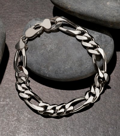 A silver men's bracelet