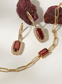A collection of garnet jewelry