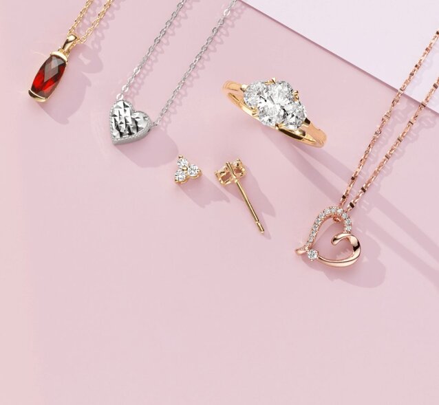 A collection of valentine's day jewelry