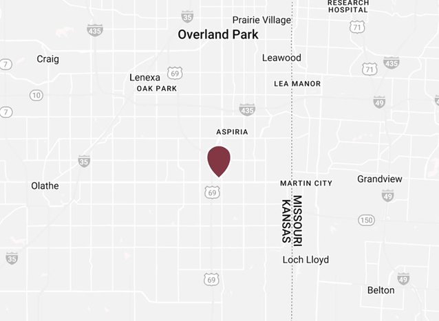 A city map of Overland Park