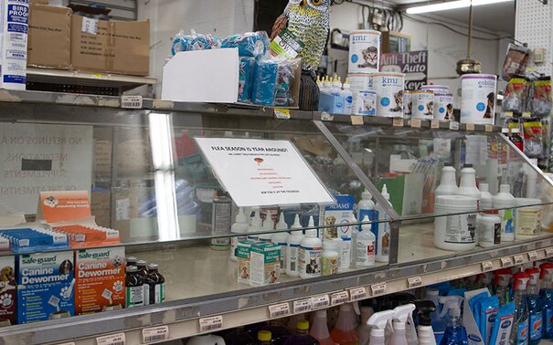 Pet products at Blankenships' Universal Supply.