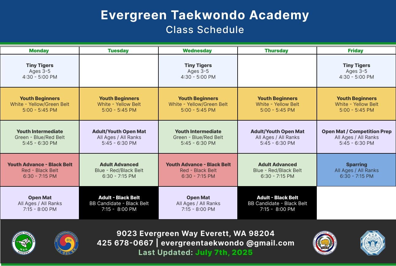Picture of our schedule