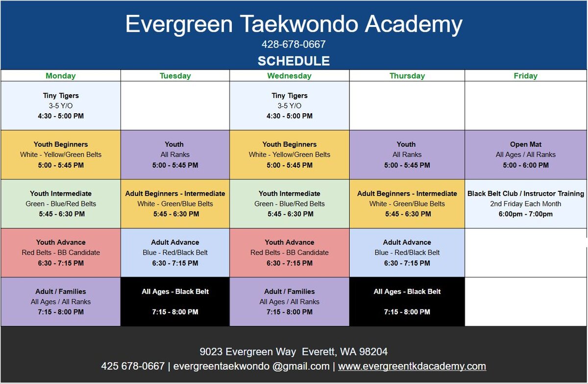 Picture of our schedule