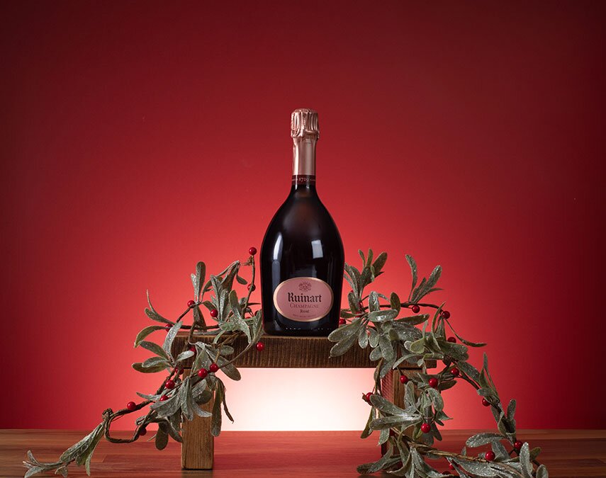 A bottle of Ruinart Brut Rosé