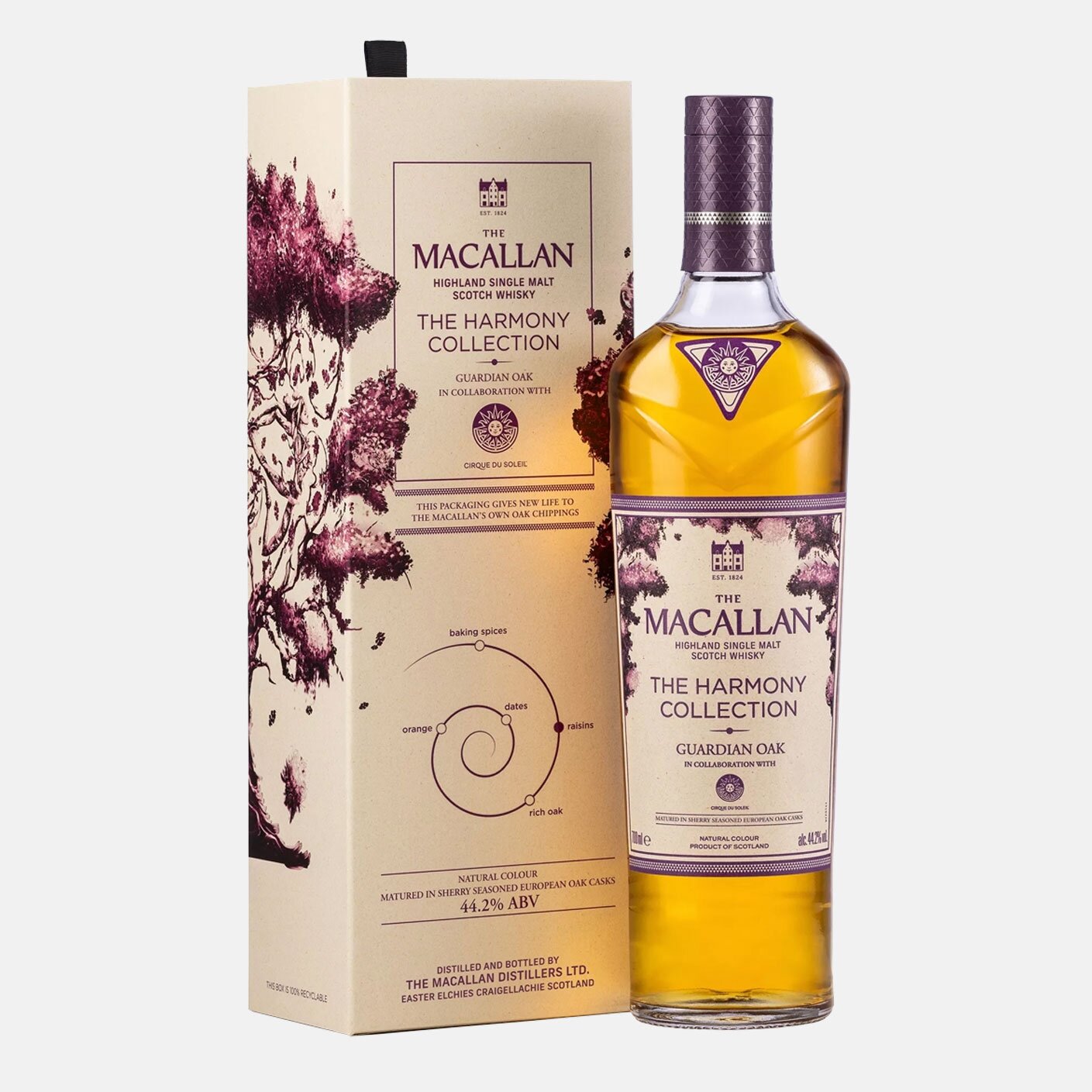 A bottle of The Macallan Harmony Collection Guardian Oak