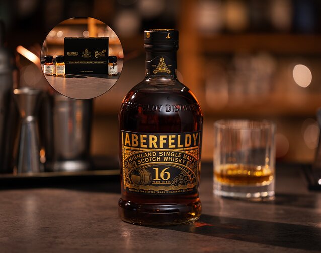 A bottle of Aberfeldy 16 Year Old.