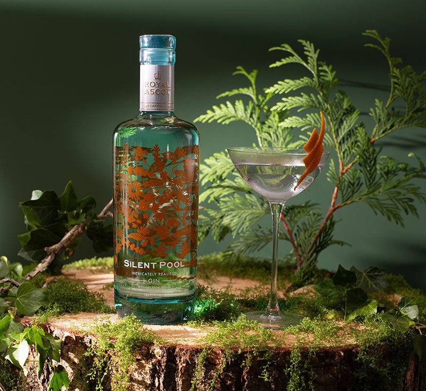 A bottle of Silent Pool Gin