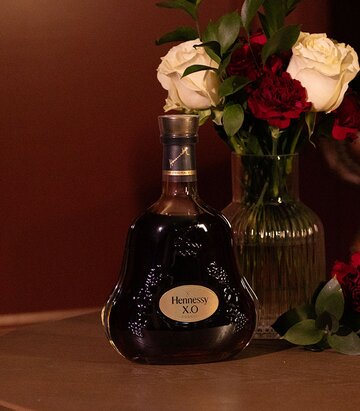 A bottle of Hennessy XO