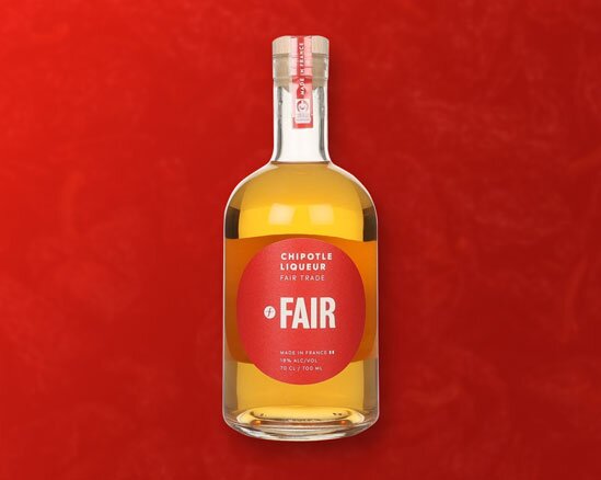 A bottle of FAIR Chiptole Liqueur