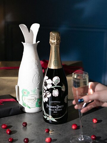 A bottle of Perrier-Jouët Belle Epoque 2015 Brut Cocoon