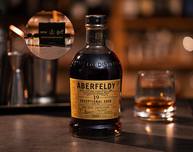 A bottle of Aberfeldy 19 Year Old (cask 3076-78) - Exceptional Cask Series.