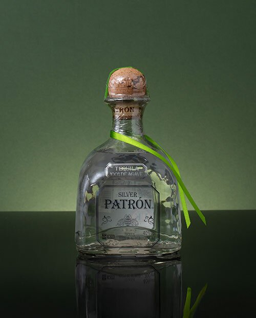 A bottle of Patrón Silver