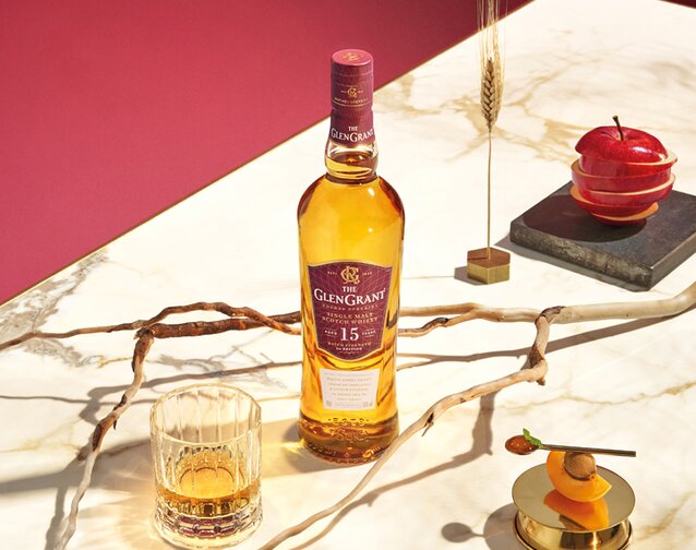A bottle of Glen Grant 15 Year Old Batch Strength. 