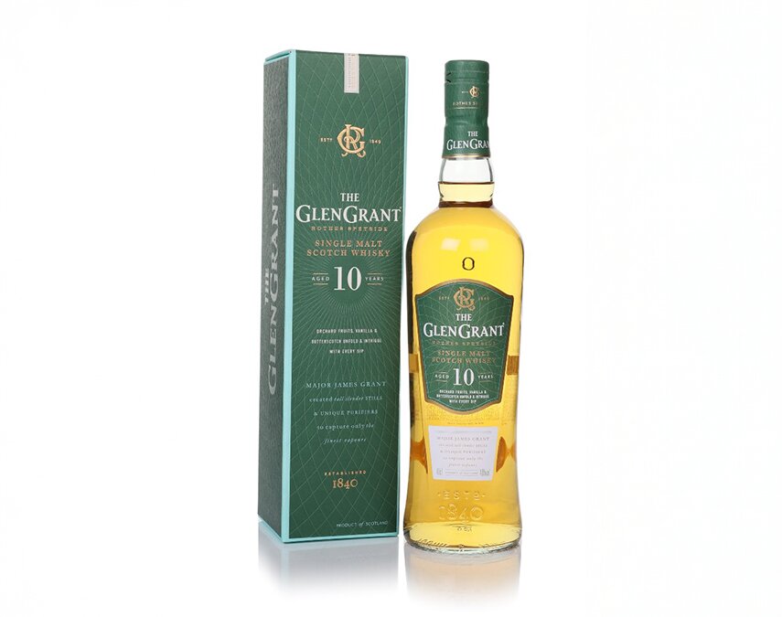 A bottle of Glen Grant 10 Year Old.