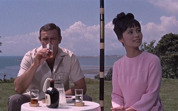 James Bond drinking Suntory Whisky