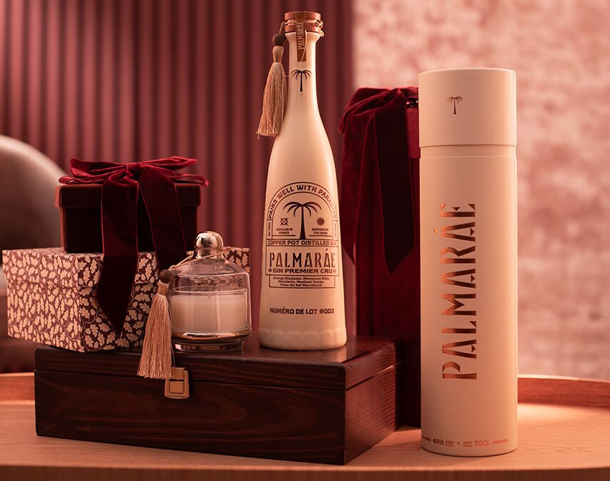A bottle of Palmaráe Gin Premier Cru