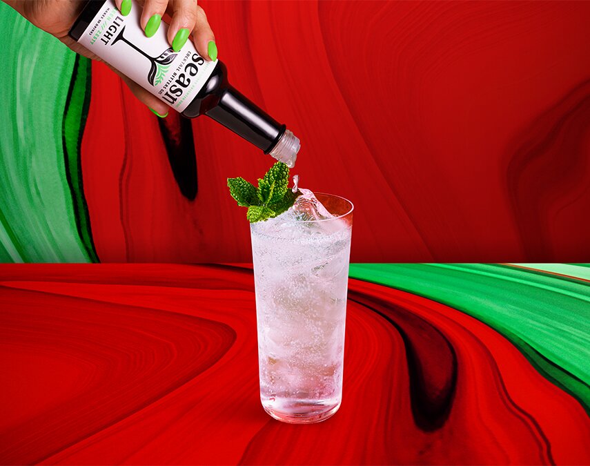 A seasn spritz made with seasn bitters and Pentire.