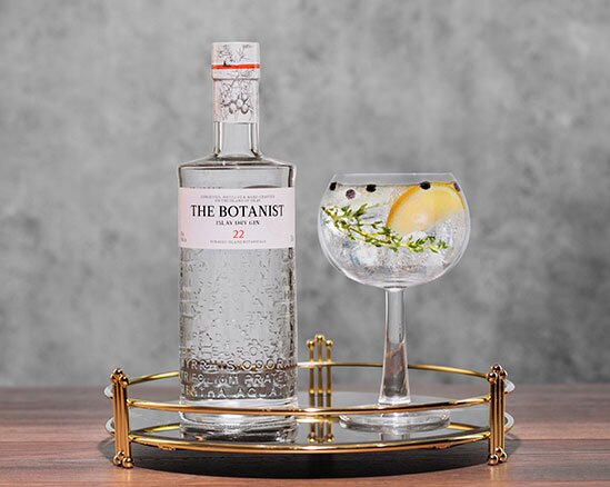 A bottle of The Botanist Islay Dry Gin