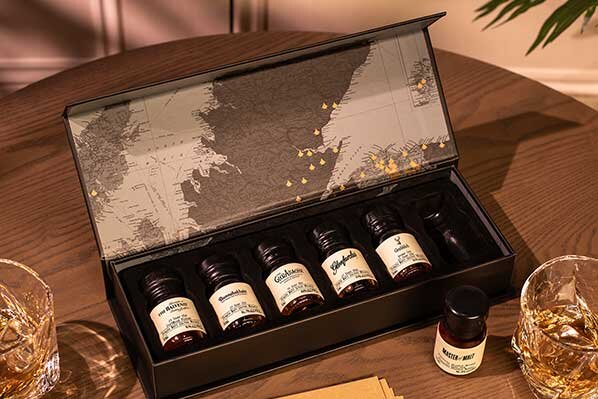 A whisky glass, 6 drams and the Premium Whisky tasting set