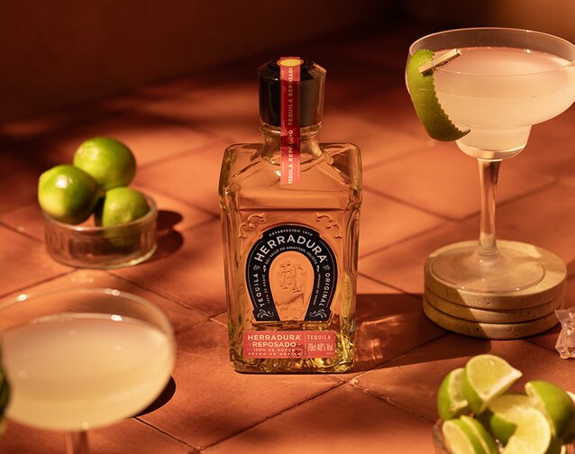 A bottle of Herradura Reposado Tequila.