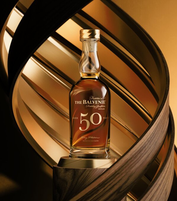 A bottle of The Balvenie 50 Year Old.