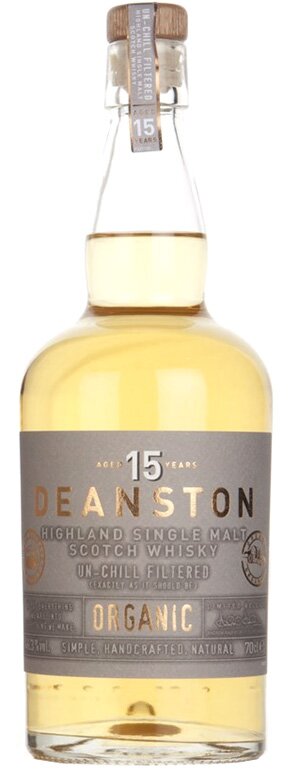 A bottle of Deanston 20 Year Old 2002 Organic Whisky