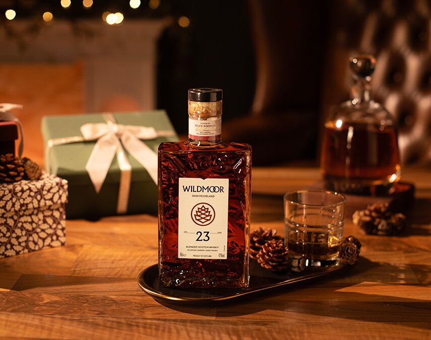 A bottle of Wildmoor 23 Year Old Dark Moorland.