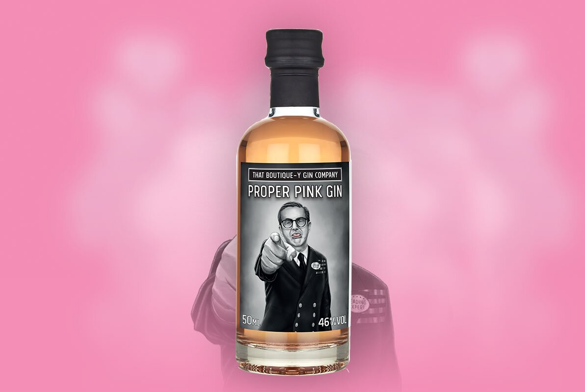 A bottle of Proper Pink Gin, That Boutique-y Gin Company