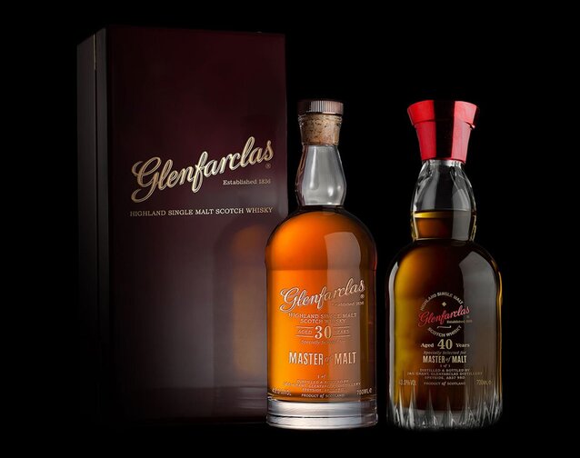 A bottle of Glenfarclas 40 an 30 year old