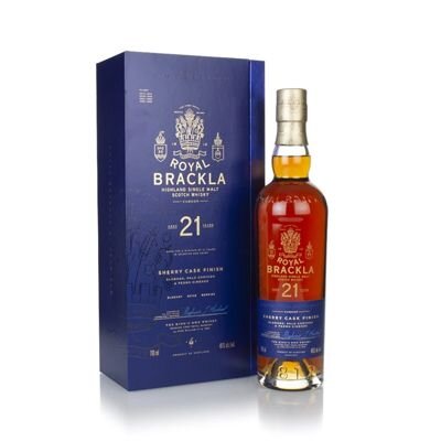 A bottle of Royal Brackla 21 Year Old.