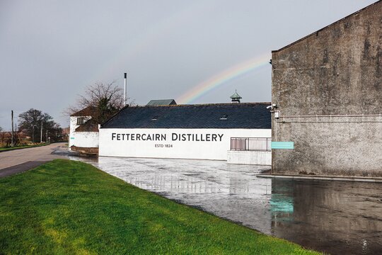 A view of Fettercairn Distillery. 