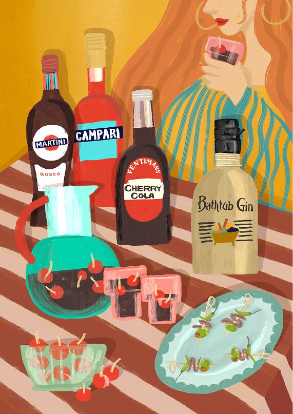 Bathtub Gin - Count Negroni's Midnight Cherry Punch