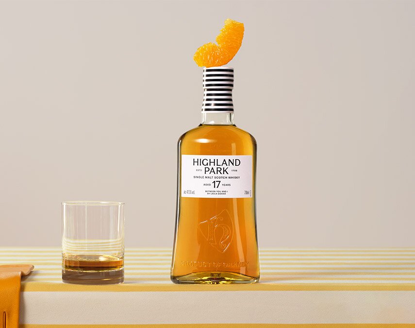 A bottle of Highland Park 17 Year Old Between You and I by Laila Gohar