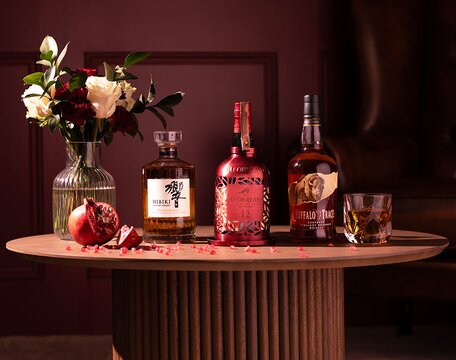 Three bottles of world whisky for Valentines day