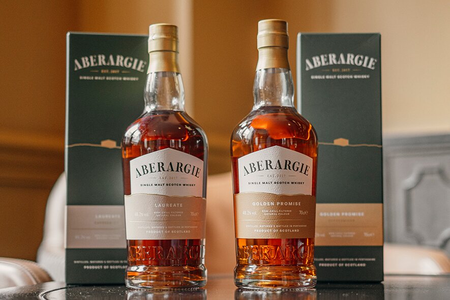 two bottles of Aberargie's latest releases