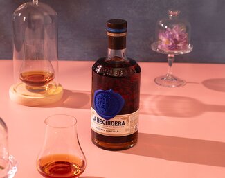A bottle of La Hechicera Fine Aged Rum.
