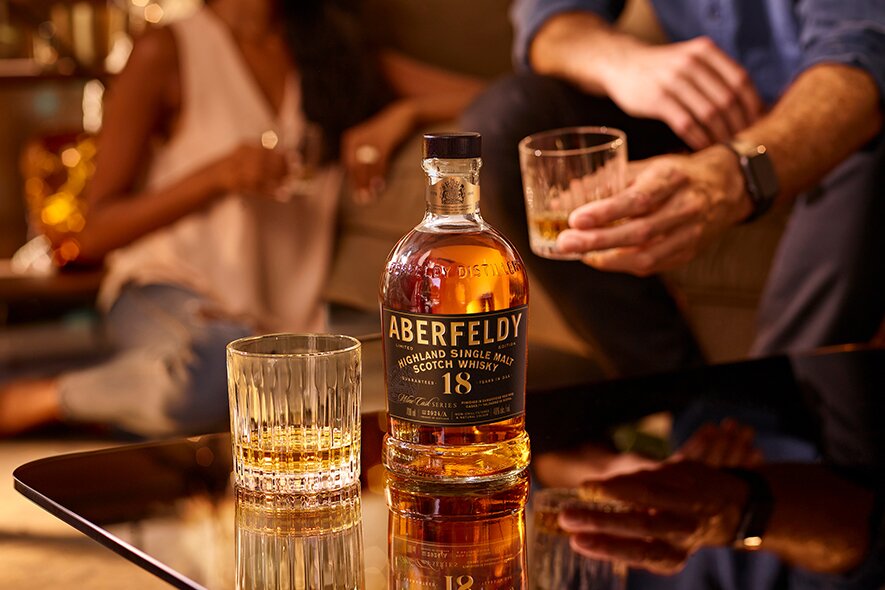 A bottle of Aberfeldy 18 year old.