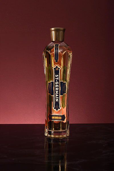 A bottle of St. Germain Elderflower Liqueur