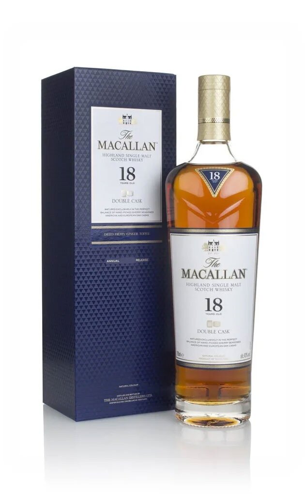 A bottle of The Macallan Double Cask 18