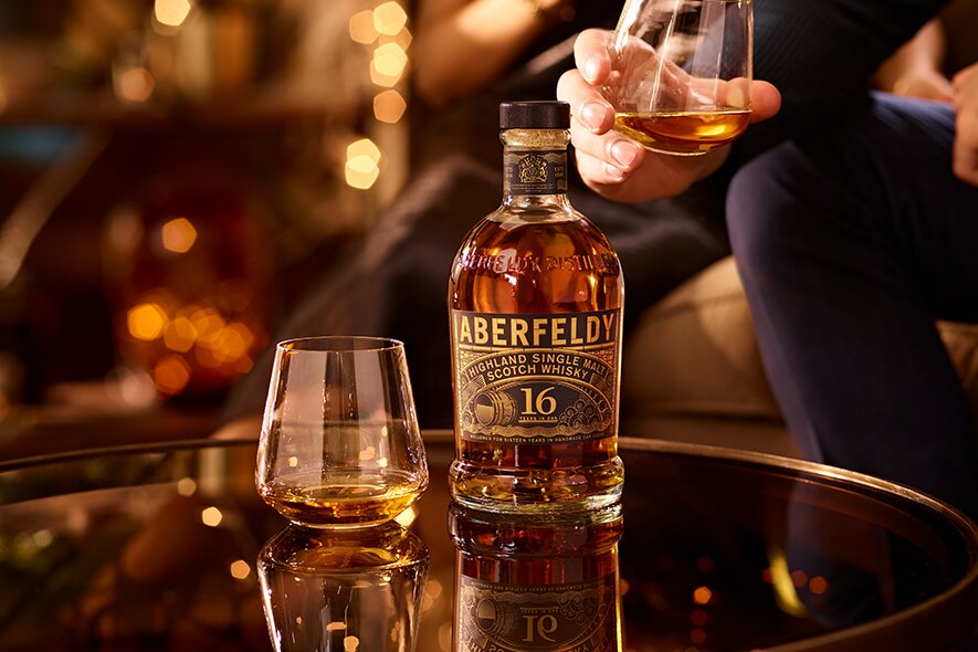 A bottle of Aberfeldy 16 Year Old.