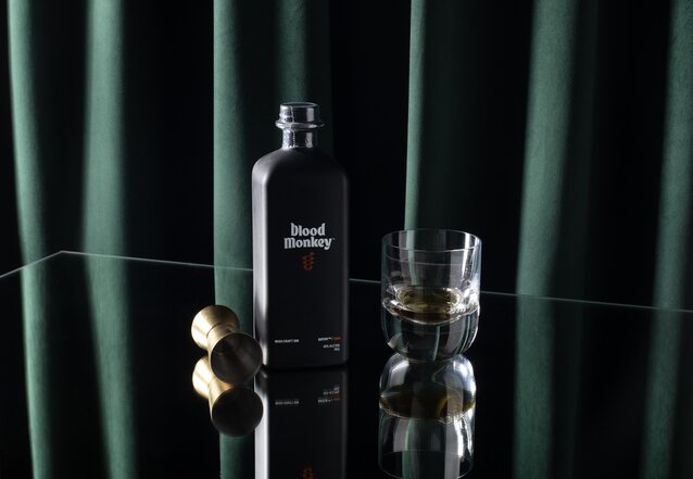 A bottle of Blood Monkey Irish Gin