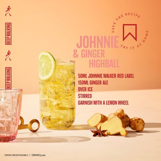 Johnnie & ginger highball