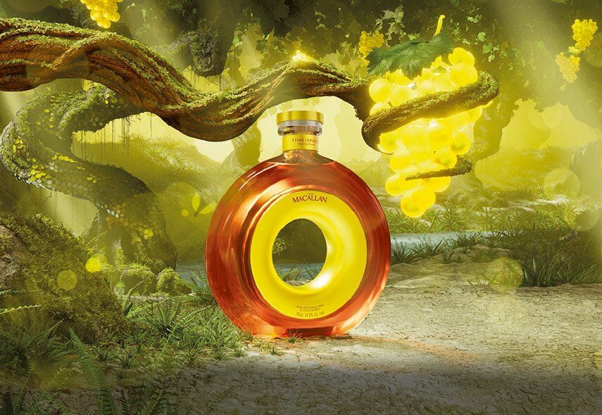 A bottle of The Macallan Time Space Sherry Cask