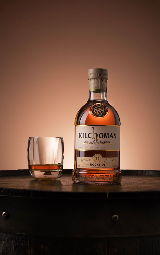 Kilchoman Rockside 11 Year Old bottle and rocks glass