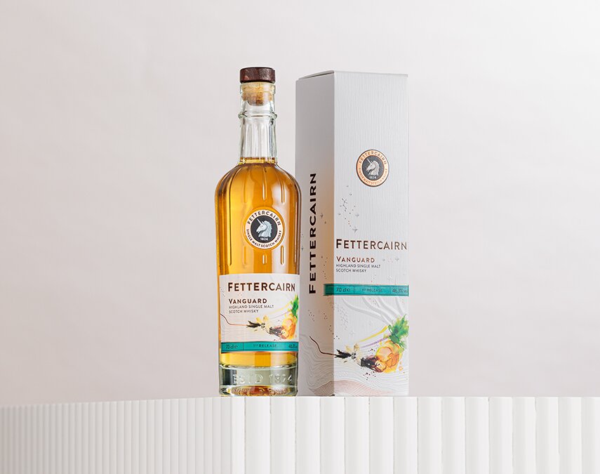A bottle of Fettercairn Vanguard Collectible 1st Release