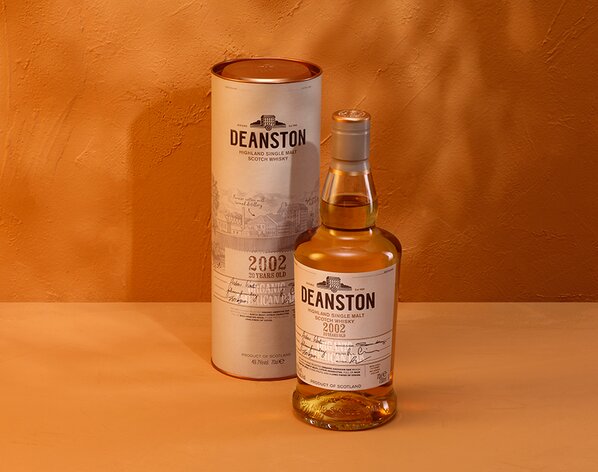 Bottle of Deanston 20 Year Old 2002 Organic Whisky with presentation tube